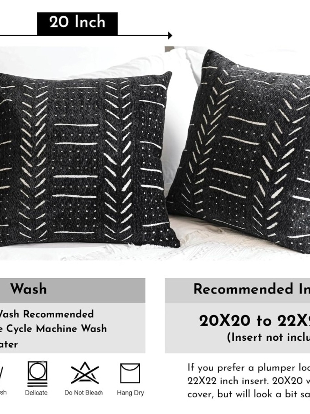 Decorative Throw Pillow Cover with Embroidery - Home (SET OF 4)